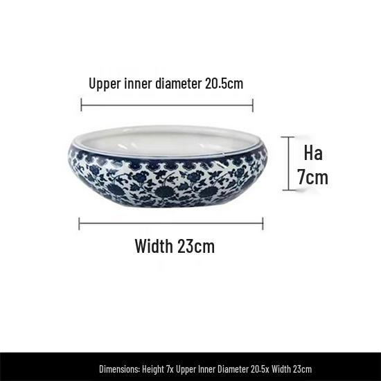 Blue and White Porcelain Fish Tank and Flower Pot for Home Decor