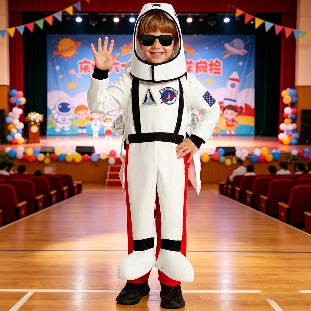 Astronauten-Komplettset für Kinder Unisex-Overall mit Material-Rollenspielzubehör