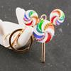 Cute Patchwork Rainbow Candy Rhinestone Lollipop Bag Keychain Creative Sweet Backpack Pendant Car Ornament Party Gift