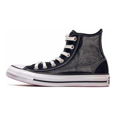 Chuck Taylor All Star Ver a Través Cómodas y Elegantes Alpargatas de Caña Alta para Mujer Negras