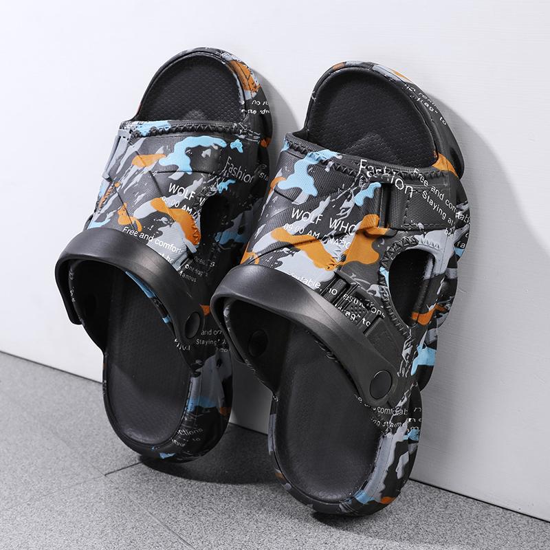 Модные мужские уличные домашние тапочки на толстой подошве — фото 11