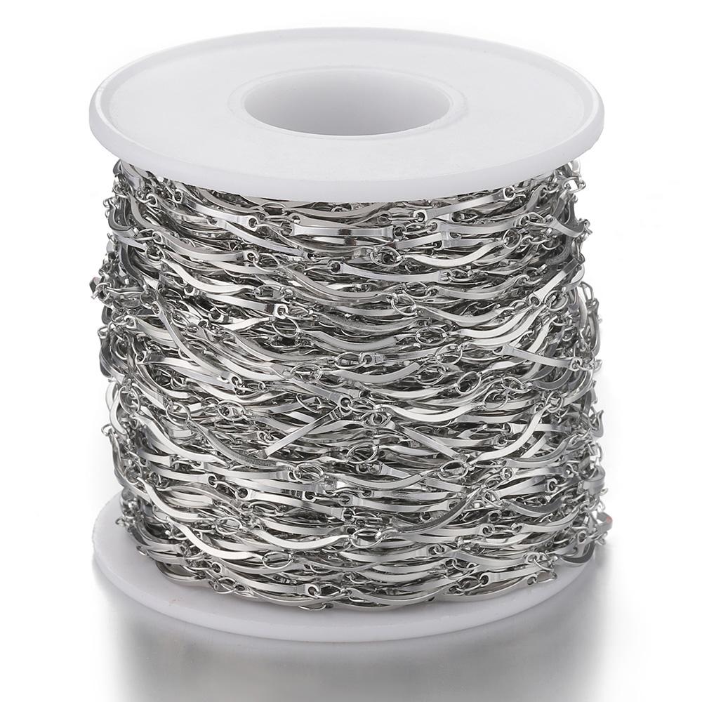 1Meter 1mm-7.5mm No Fade Gold Chain Stainless Steel Curb Chains for Jewelry Making DIY Bracelet Necklace Thick Chain Components