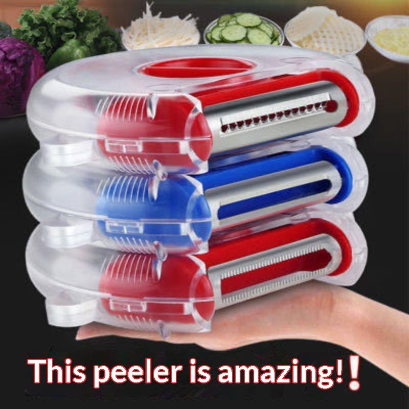 1Pcs 3 In 1 Magic Trio Peeler Set Slicer Shredder Peeler Julienne Cutter Multi Peel Blade Zesters Grater Kitchen Tool