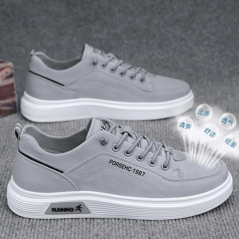 Clearance Cloth Shoes Men's Spring New Canvas Board Shoes Men's Breathable Trend Men's Shoes Casual Trend Shoes Students and Teenagers