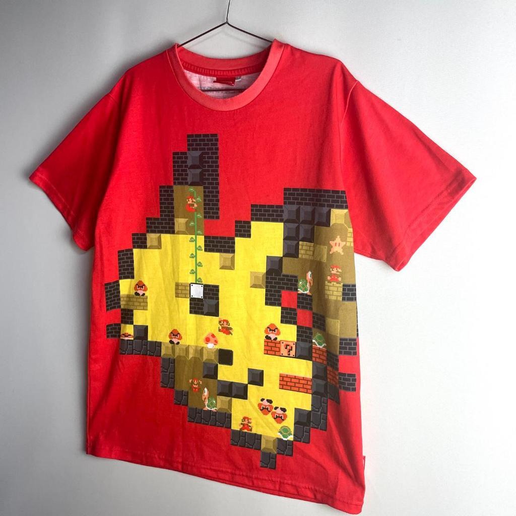 [USED] Mario Pokemon Pikachu T-shirt Pokemon Center Shibuya 8BIT