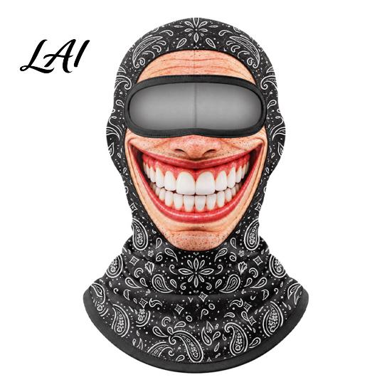 Máscara à Prova de Vento para Esportes na Neve Máscara de Esqui para Idoso Estampa Facial Realista Balaclava Novidade com Balaclava de Pescoço Cobertura para Snowboard Ciclismo Esqui