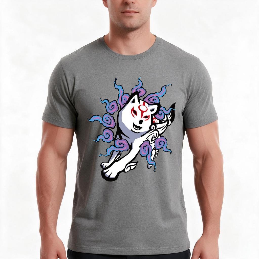 Okami Ressurection Beads Tshirt Summer Casual Cotton Tee Oversized Streetwear Tops Vintage Graphic Print Unisex Unisex Unisex