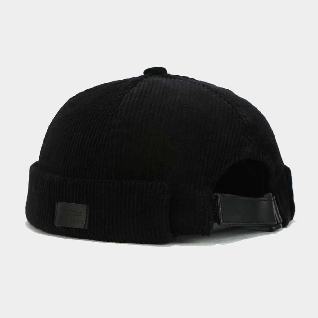 Corduroy Brimless Hat - Soft, Warm Textured Fabric Cap for Fall & Winter, Available In Black, Dark Gray, Beige, and Navy Blue