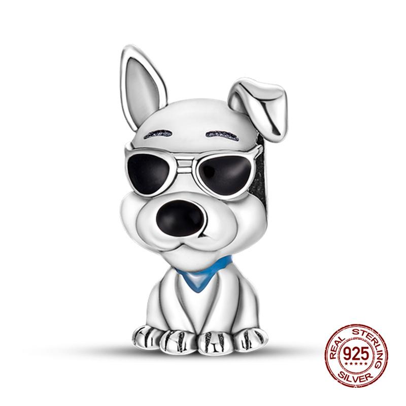 Original Charms Copper Cute Puppy Charms Beads Fit 3Mm Original Bracelet Women Diy Jewelry Gifts Making