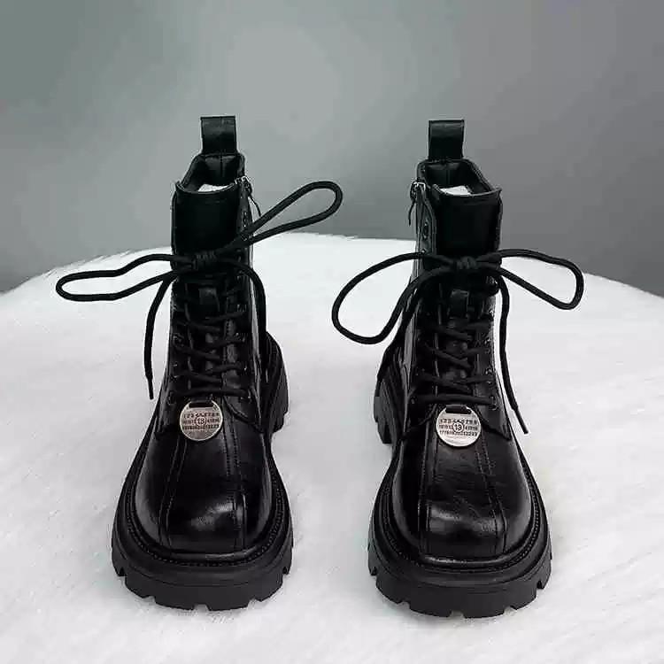 Girls Martin boots new autumn and winter princess leather boots velvet short boots medium and older children two cotton single boots British style