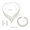 Fashion Bridal Dress Necklace Earrings Bracelet Three-piece Set Korean Rhinestone Wedding Necklace Claw Chain Rhinestone Necklace