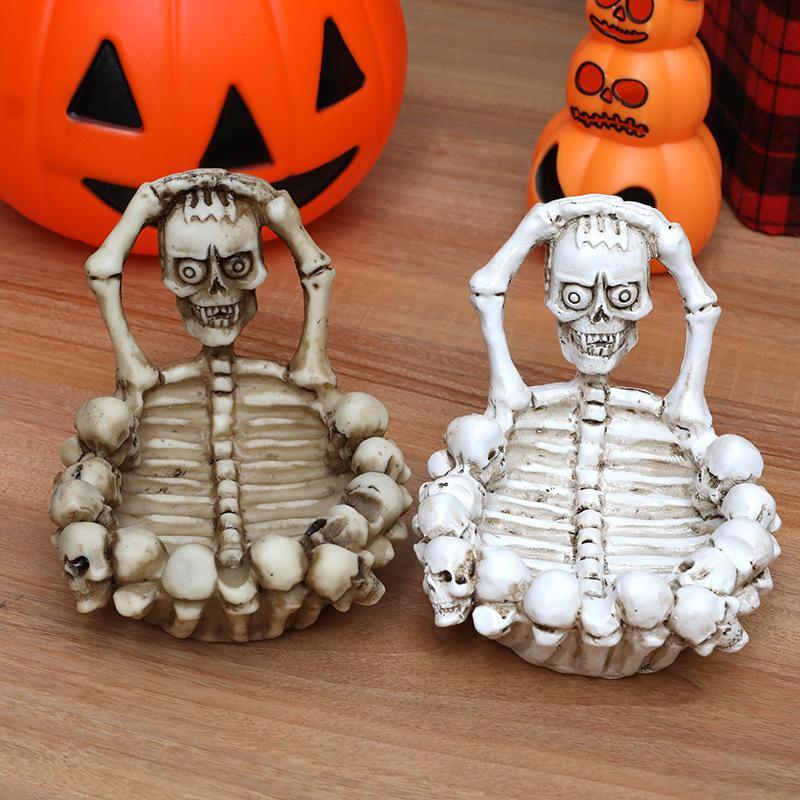 New Halloween Skull Resin Ashtray Home Living Room Coffee Table Desktop Decoration Fashionable Office Ashtray