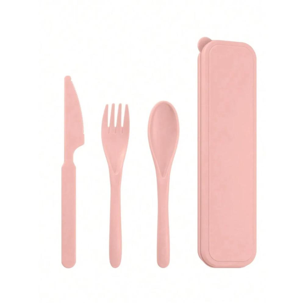 1pcs Plastic knife, fork and spoon cutlery set, reusable, portable cutlery, suitable for school, outdoor, camping, office