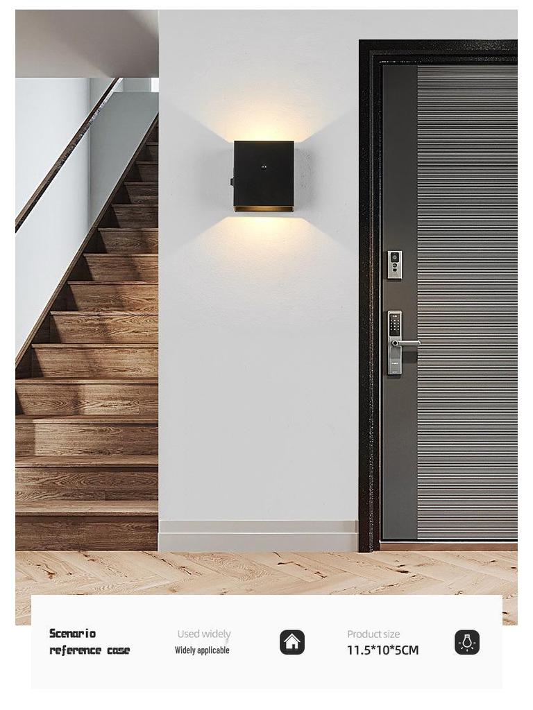 USB Rechargeable Aluminum LED Wall Lamp: Minimalist Design for Bedroom & Hotel, Punch-Free Installation