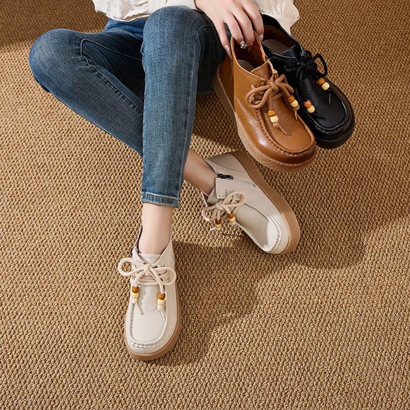 Women's Ankle Boots and Short Boots Flat Soled Nonslip Motorcycle Boots Women Comfortable Spring and Autumn Female Boot