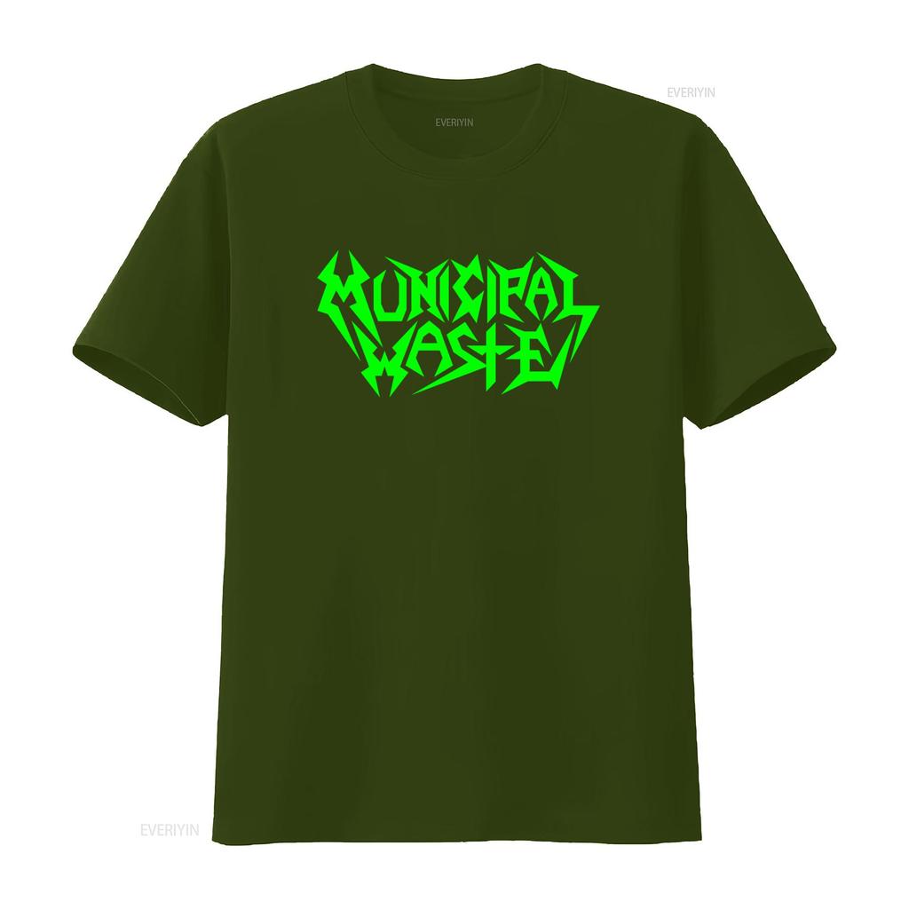 Municipal Waste Neon Green T Shirt For Unisex Punk Rock Style Streetwear Vintage Streetwear Fashion Casual Soft Stylish