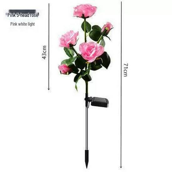 LED Solar Rose Flower Lights: 3, 5, or 6-Head Options for Outdoor Garden and Lawn Decoration