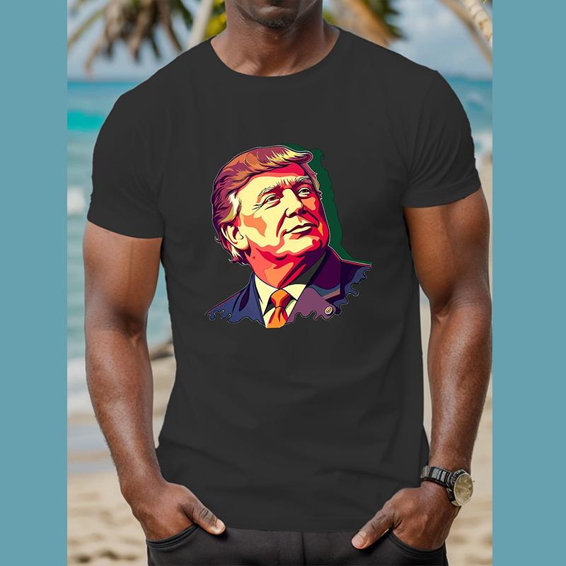 Herremote Trump Donald Trump Supporter 3D-trykk T-skjorte Mote O-hals Kortermet Casual Herre T-skjorter