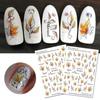 12 Sheet/set 3D Nail Stickers Autumn Winter Maple Leaf Transfer Sliders Paper Nail Decals for Manicures Wraps Tip