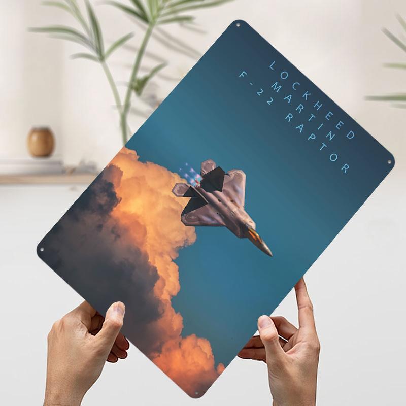 F22 Rapter Lockheed Martin Metal Poster Customized Wall Art Retro Vintage Tinplate Signs for Man Cave Bedroom Decoration Gaming