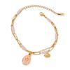 Modern Coastal Starfish Shell Bead Chain Bracelet Adjustable Design Wristband Stainless Steel Jewelry Present