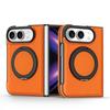 For Magsafe For iPhone Duo Case Luxury Matte Leather Magnetic Rotating Ring Holder Shockproof Protection Back Case Accessories