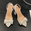 Eilyken Butterfly-knot PVC String Bead Women Pumps Sandals Fashion High Heels Mule Shoes Size 35-42