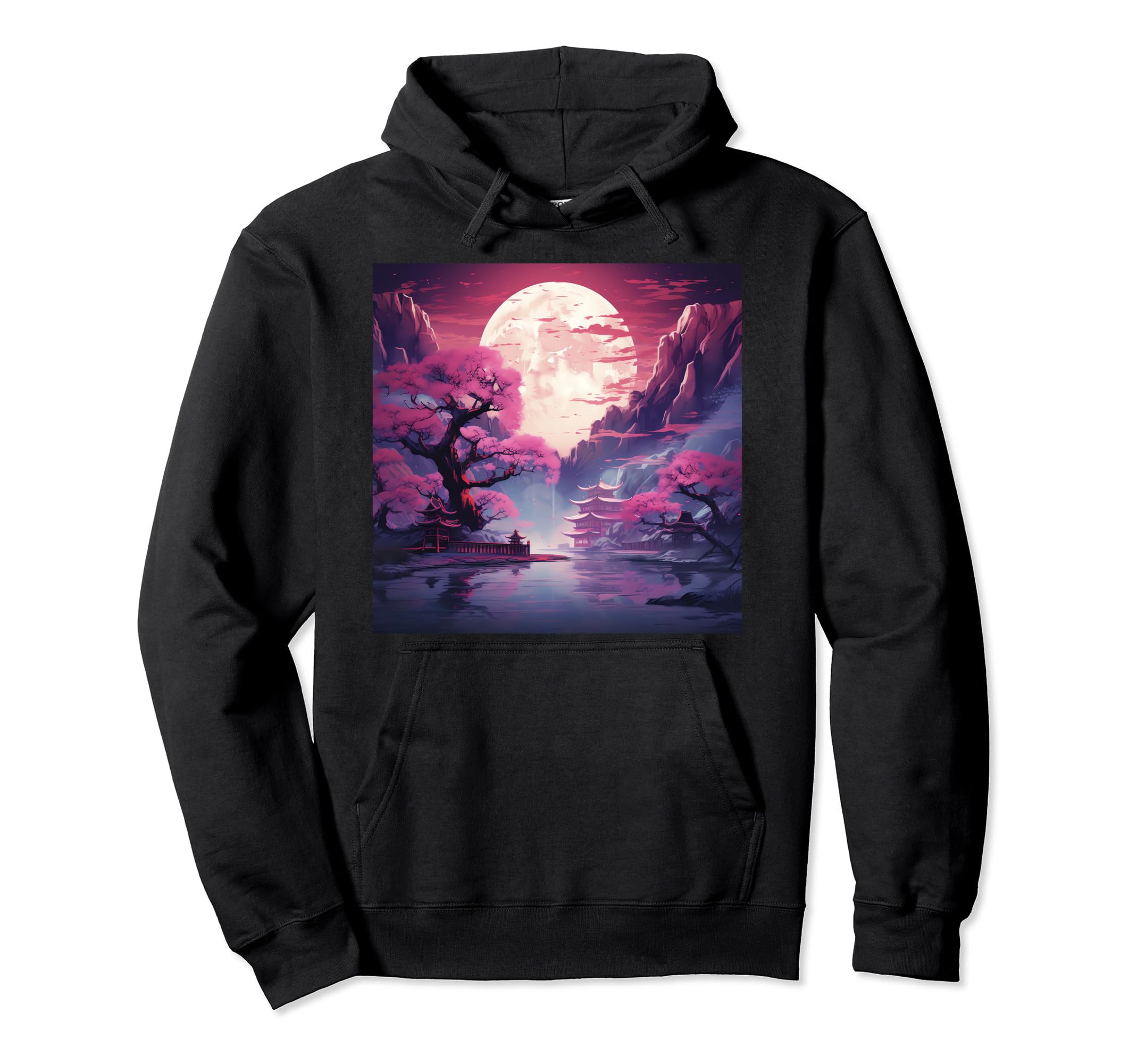 

Sakura Splendor Japanese Castle Under the Moonlight Hoodie