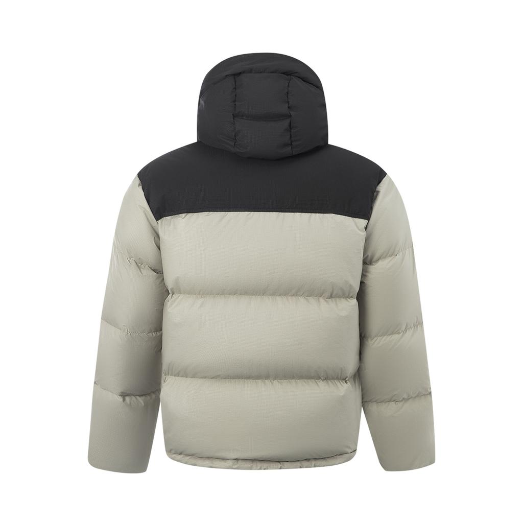 Li-Ning Color Block Zipper Letter Hooded Casual Down Jacket Unisex Outerwear AYMV435-3