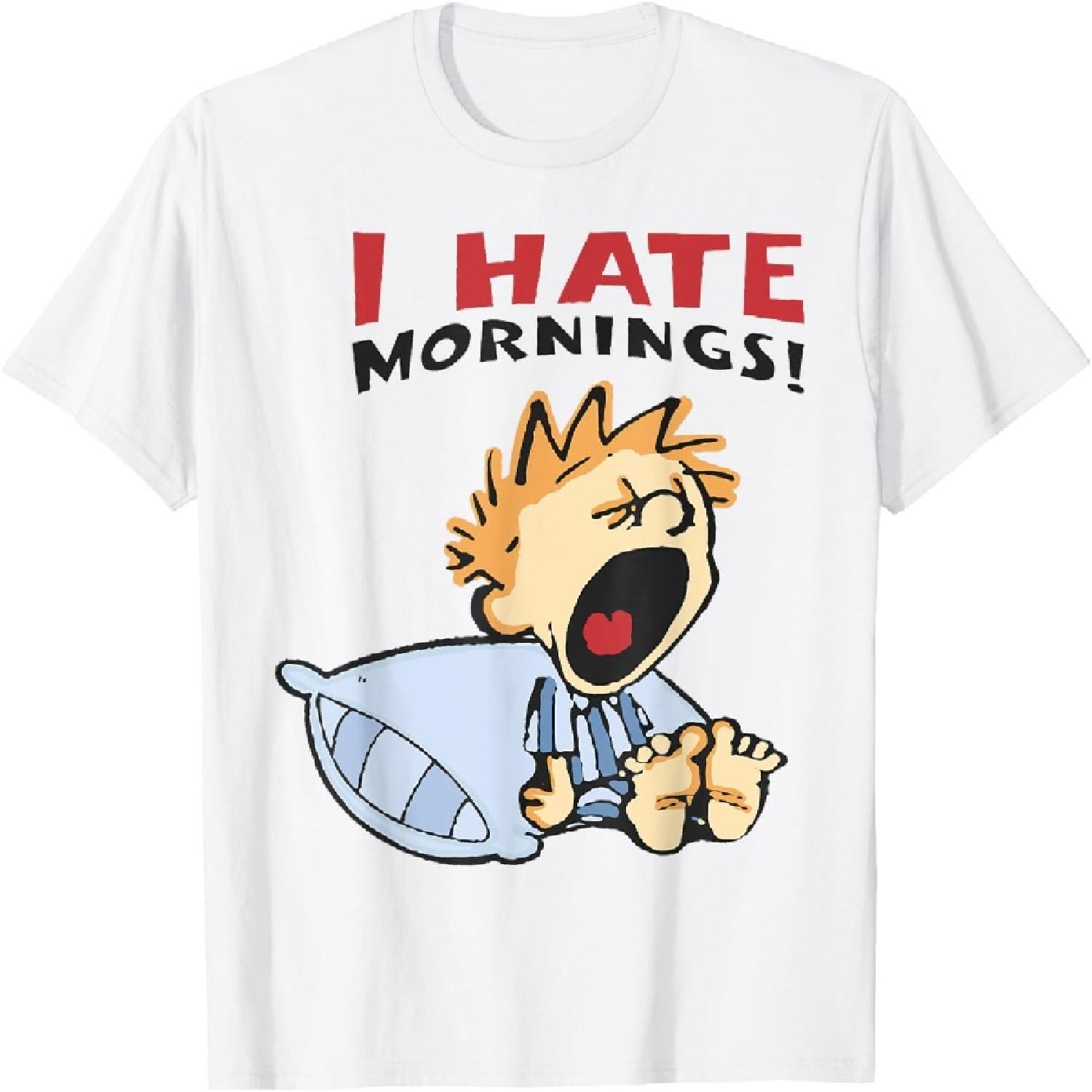 Unisex-Adults, Unisex-Kids Funny Graphic T-Shirt Blue Small Modern Classic Cartoon T-Shirt S белый