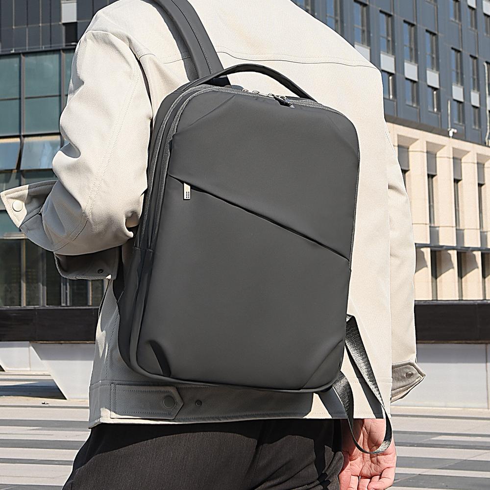 Sleek Minimalist Backpack with Front Zipper Pocket and Padded Shoulder Straps