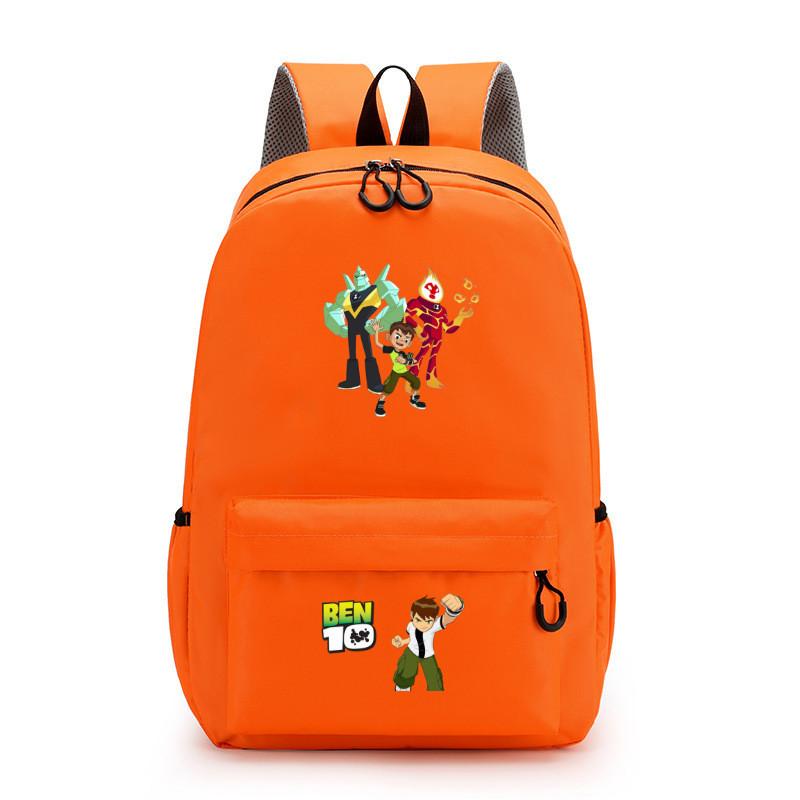 Ben 10 Kids School Backpack With Breathable Lightweight Polyester For Middle School Students Orange C