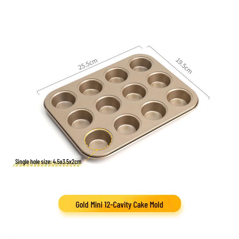 Non-Stick Muffin & Chiffon Cake Mold - High Temp Resistant, 6 & 12-Cavity for Crispy Muffins/Cupcakes.