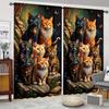 2Pcswindow Curtains Cute Animal Cat Pattern Printcurtains Can Be Customizedcurtains For Living Space Kitchen Area And Bedroom Space