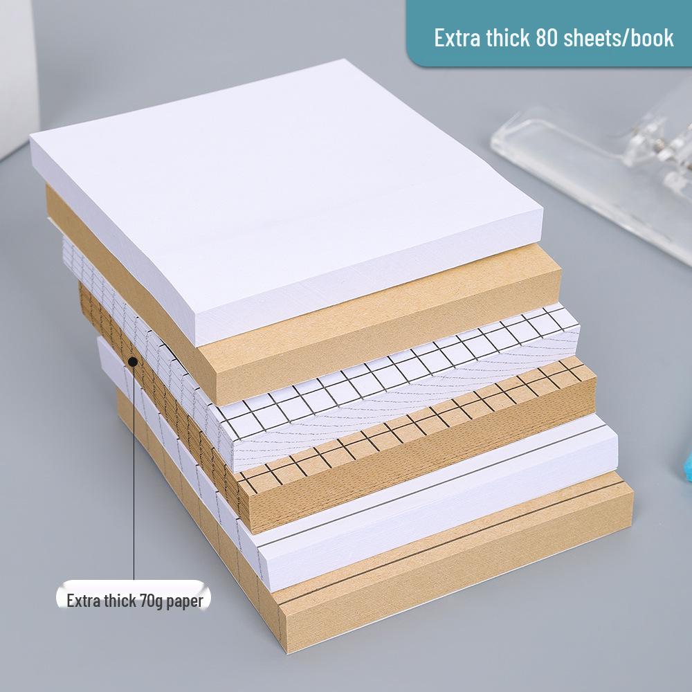 Cute High-Viscosity Kraft Paper Sticky Notes for Students - Tearable Lined Notepad for Messages
