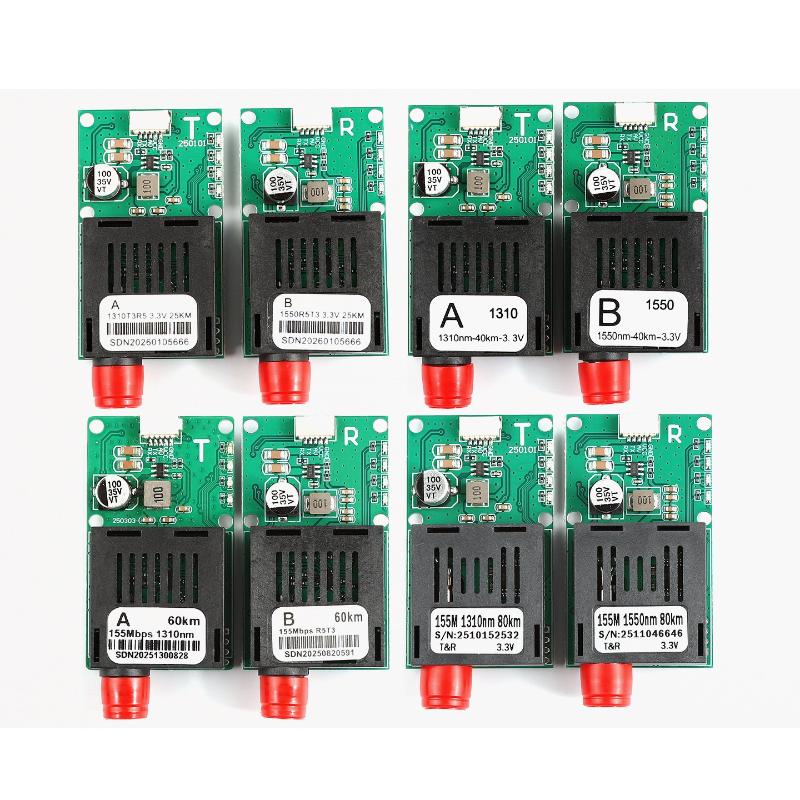 Ttl Optical Transceiver Module Dc 5.5-26V Fc Interface For Drones Terminal Equipment Rx/Tx/Av/Vcc/Gnd 20Km/40Km/60Km