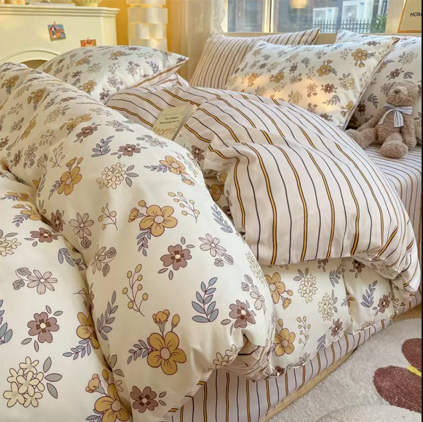 Duvet Cover Set for King Queen and Twin, Full Size Double Bed Quilt Cover with 2 PCs Pillowcase Blanket Comforter 100% Cotton