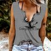 Women Tanks Sexy V Neck Sleeveless Summer Tops Vest 3D Fried Cat Print Cool Lightweight Tops