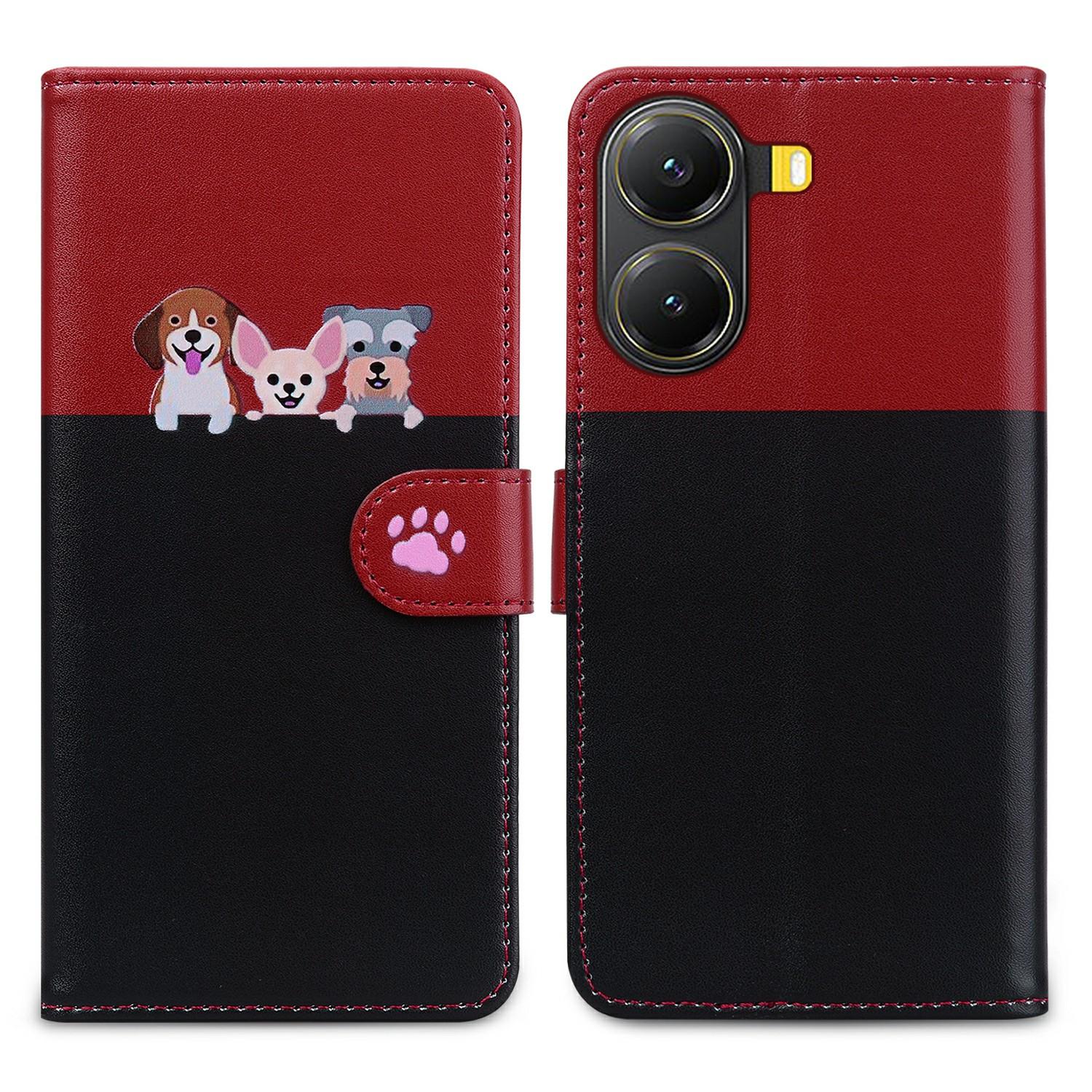 

Серия мультяшных питомцев для Xiaomi Poco X7 Pro 5G Кошелек Чехол для телефона Сращенная кожа Откидная крышка Black