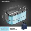 Bento Lunch Box a Doppio Strato in Acciaio Inossidabile, Contenitore Adatto al Microonde per Ufficio e Studenti