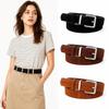 Alloy Buckle Suede Belt Faux Suede Decorative Belt Fashion Ladies Belt  Casual Outfit