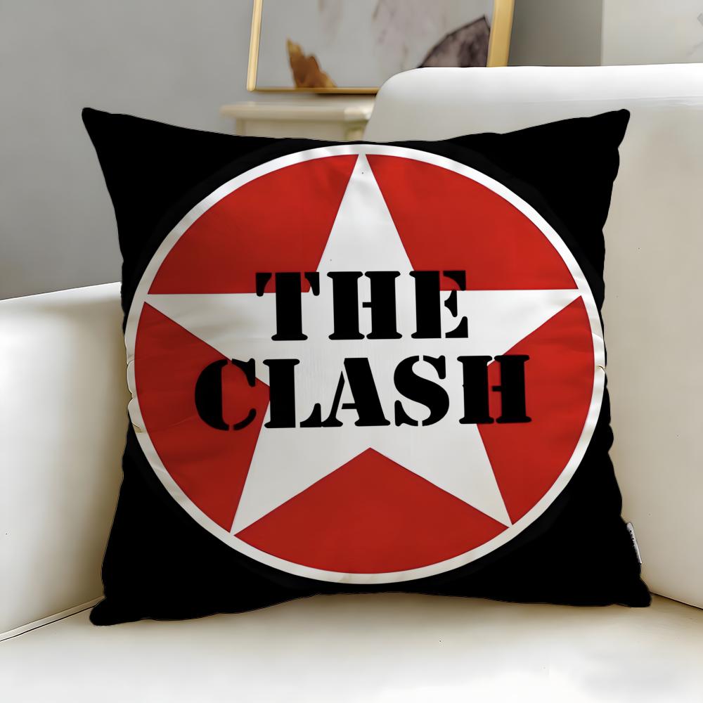 classic band The Clash Cushion Cover Soft  EasyWash Pillow Case  Versatile for Couch Bed Travel and Office