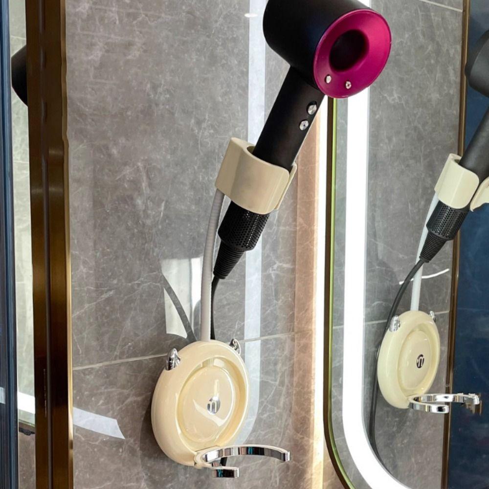 360° Adjustable Hair Dryer Fixer Wall-Mounted Hair Dryer Storage Rack Hair Dryer Organization
