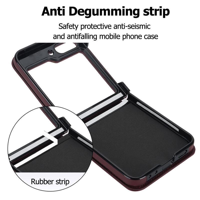 Luxury Wrist Rope Leather Phone Case For Samsung Galzxy Z Flip5 Flip4 Flip3 Flip 5 4 3 Crossbody Long Lanyard Cover Hoesje Coque