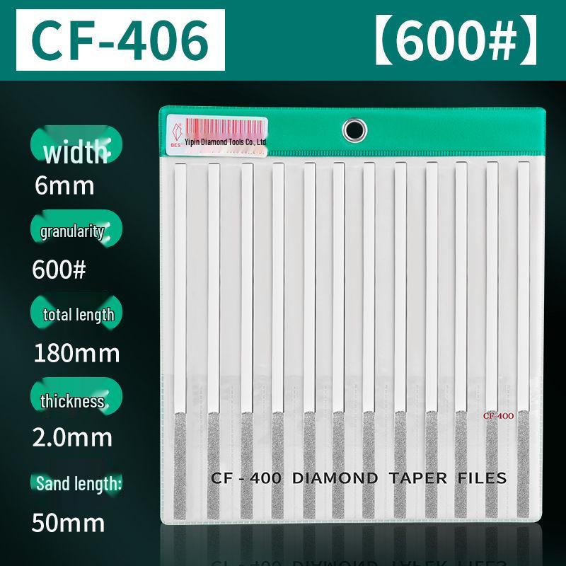 Diamond Flat-Tapered File Set CF-400: Alloy Metal Mold Grinding & Shaping Tool