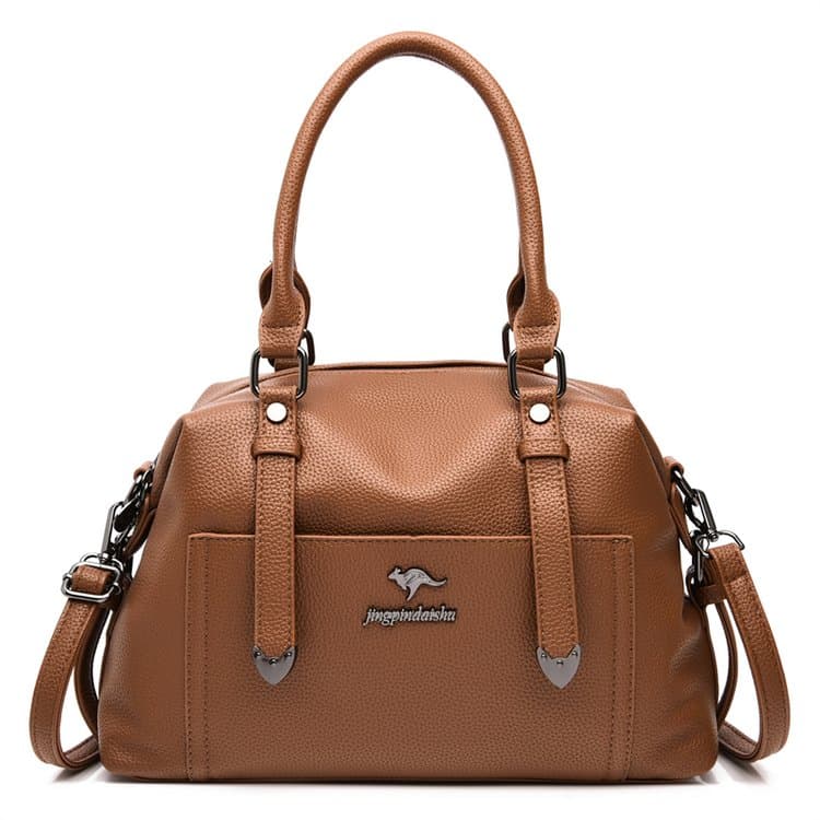 

Lychee pattern Boston bag women s portable messenger bag коричневий