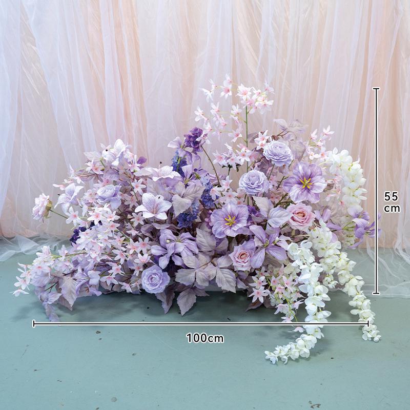 Purple Themed Wedding Arch Decoration: European Style Artificial Floral Art