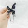 1Pair Wing Metal Butterfly Brooches Rhinestone Butterfly Tassel Badge Pin  Women Gifts