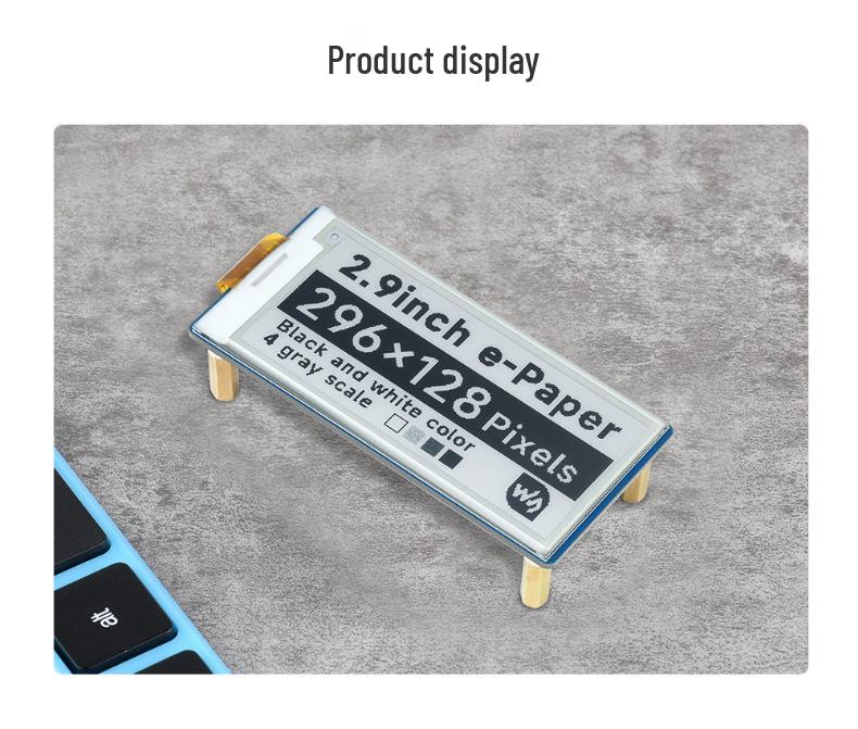 2.9" Pico E-Ink Display Board, 296x128 Resolution, SPI Interface