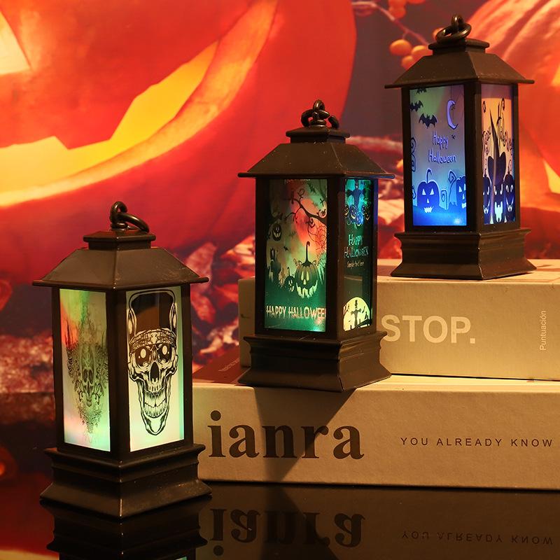 Halloween Wind Light Glowing Oil Lamp Holiday Decoration Atmosphere Props Party Pumpkin Lamp Scene Decor